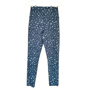 EUC OFFLINE By Aerie Blue Leopard Print Cropped Leggings Size M
